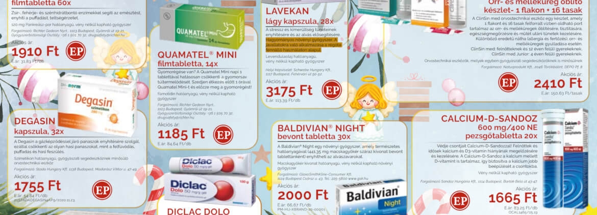 Ügyeletes gyógyszertár decemberi akció - Elefantpatika.hu