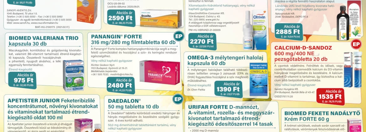 Ügyeletes gyógyszertár szeptember akció - Elefantpatika.hu